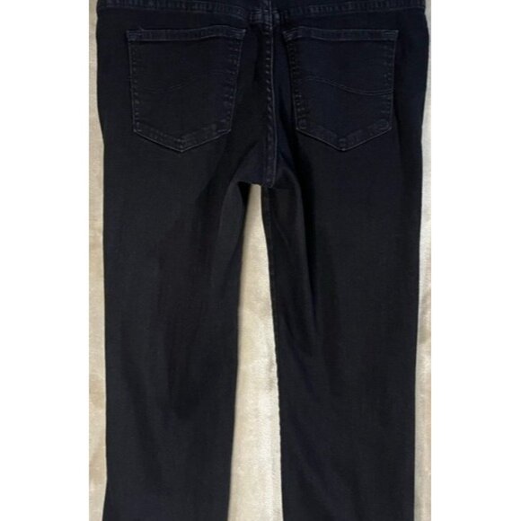 Lee Womens Black Relaxed Fit Straight Leg Jeans Denim Size 10 Petite 5 Pocket - Picture 10 of 13